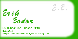 erik bodor business card